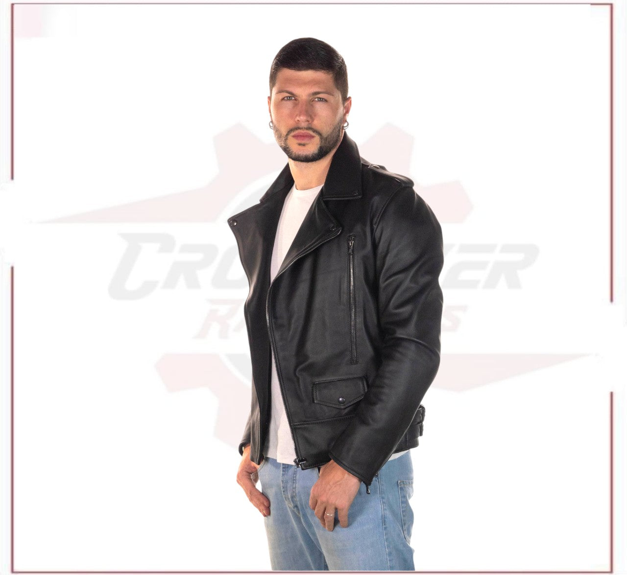 Perfect - Men's Perfecto in Genuine Black Leather CROSSOVER RACEWEARS