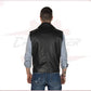 Filippo - Men's Vest in Genuine Black Leather CROSSOVER RACEWEARS