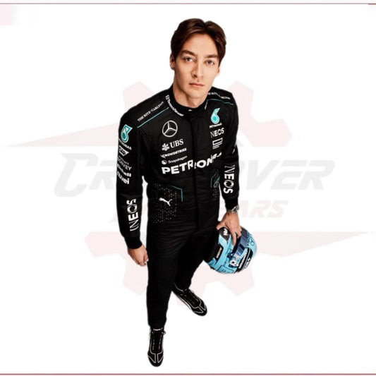2024 George Russell Mercedes AMG F1 Team Race Suit - CROSSOVER RACEWEARS 