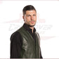 Men's Vest in Genuine Green Leather CROSSOVER RACEWEARS