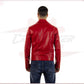 V248 - Men's Perfecto in Genuine Red Leather CROSSOVER RACEWEARS