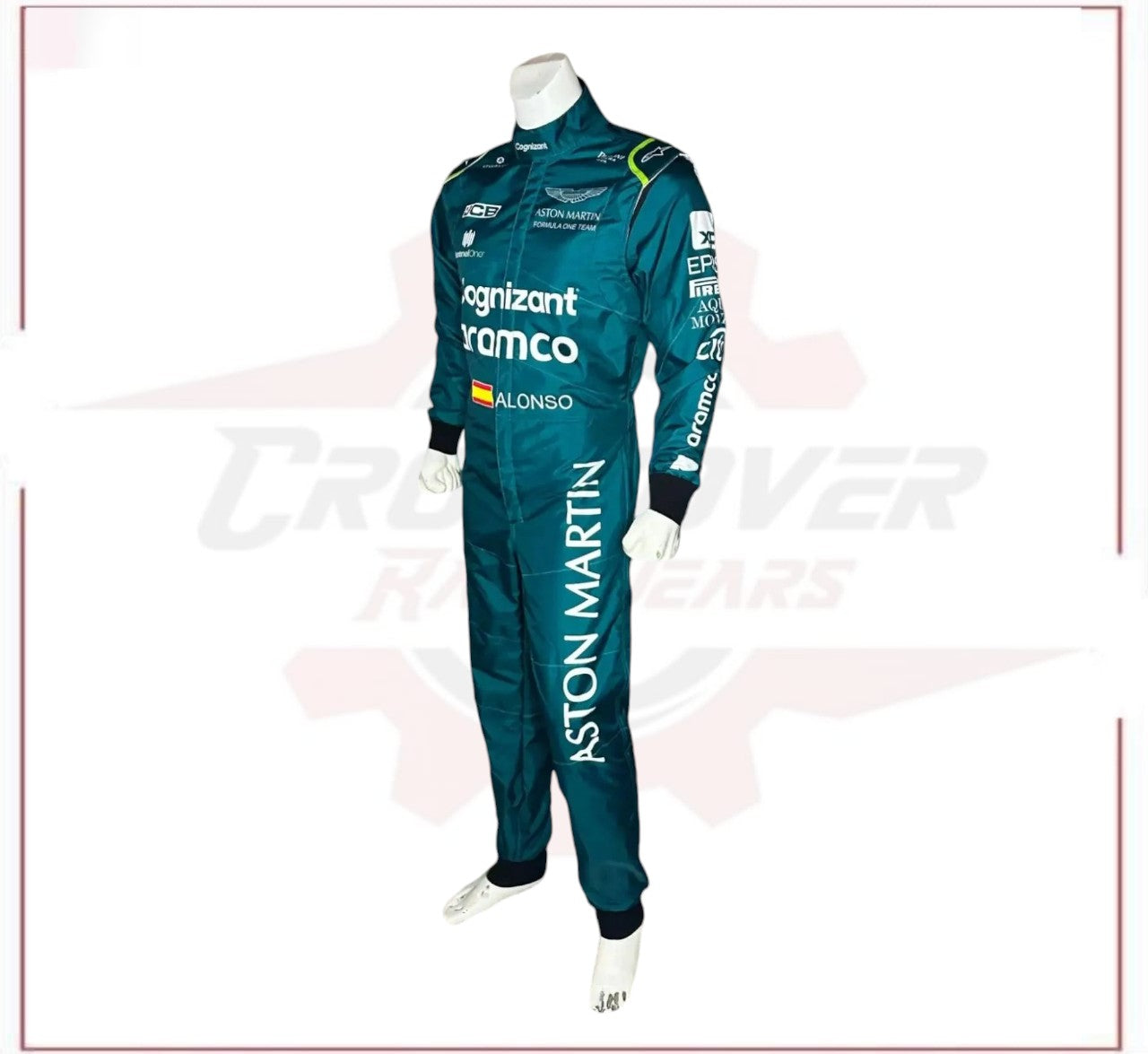 2023 Fernando Alonso Aston Martin F1 Race Suit CROSSOVER RACEWEARS