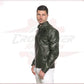 Men's Jacket in Genuine Green Leather CROSSOVER RACEWEARS