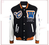 Off-White varsity patch bomber jacket