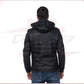 Berlino - Men's Down Jacket in Genuine Black Leather CROSSOVER RACEWEARS