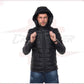 Berlino - Men's Down Jacket in Genuine Black Leather CROSSOVER RACEWEARS