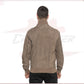David - Men's Bomber Jacket in Genuine Taupe Suede Leather CROSSOVER RACEWEARS