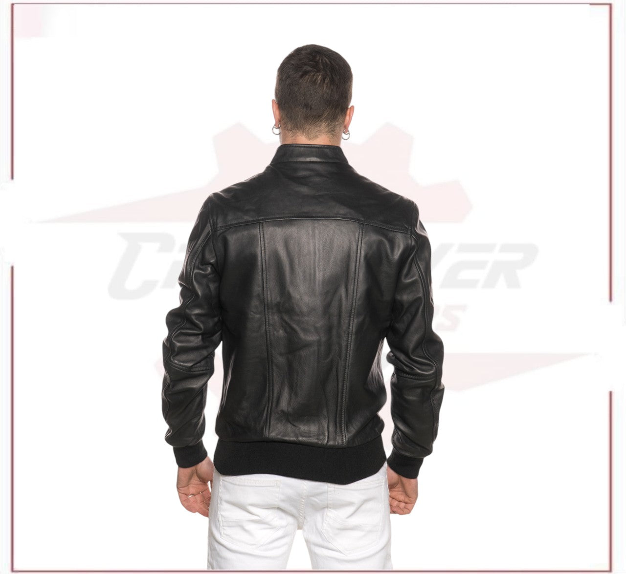New Bomber Men in Genuine Black Leather CROSSOVER RACEWEARS