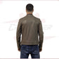 Men's Genuine Mud Colored Leather Jacket CROSSOVER RACEWEARS