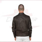 Men's Jacket in Genuine Dark Brown Nabuk Oil Leather CROSSOVER RACEWEARS