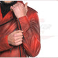 Men's jacket Red Buffered Effect in Genuine Leather CROSSOVER RACEWEARS