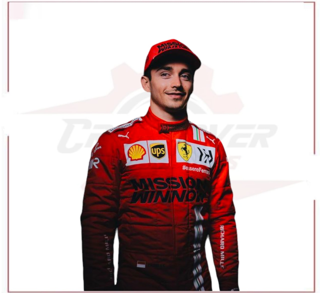 2021 Charles Leclerc Ferrari Racing Suit F1 Team Mission Winnow - CROSSOVER RACEWEARS 