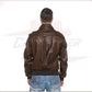 U03 - Men's Bomber Jacket in Genuine Dark Brown Leather CROSSOVER RACEWEARS
