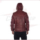 Rio - Men's Down Jacket in Genuine Bordeaux Leather CROSSOVER RACEWEARS