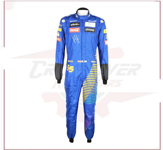 2020 Carlos Sainz McLaren Formula 1 Racing Suit - CROSSOVER RACEWEARS 