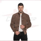 U03 Bis - Men's Bomber Jacket in Genuine Brown Suede Leather CROSSOVER RACEWEARS