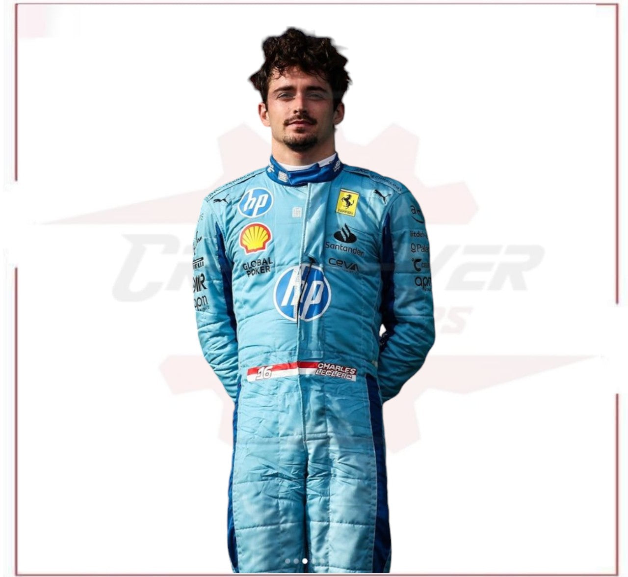 2024 Charles Leclerc Scuderia Ferrari HP Miami Grand Prix F1 Race Suit - CROSSOVER RACEWEARS 