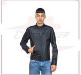 Men's Biker Jacket in Genuine Black Leather CROSSOVER RACEWEARS