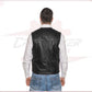 Gianni - Men's Vest in Genuine Black Leather CROSSOVER RACEWEARS