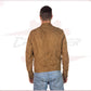 U09 - Men's Jacket in Genuine Honey Suede Leather CROSSOVER RACEWEARS