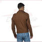 Men's jacket in Genuine Vintage Brown Leather CROSSOVER RACEWEARS