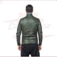 Berlino - Men's Down Jacket in Genuine Green Leather CROSSOVER RACEWEARS