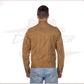 U010 - Men's Jacket in Genuine Honey Suede Leather CROSSOVER RACEWEARS