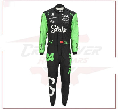 New 2024 Zhou Guanyu Stake F1 Team Kick Sauber Replica Racing Suit