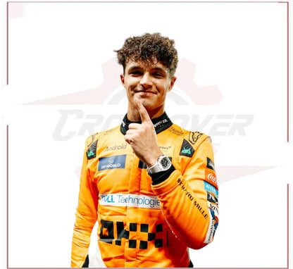 New 2024 McLaren Lando Norris F1 Team Race Suit CROSSOVER RACEWEARS