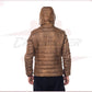 Rio - Men's Down Jacket in Genuine Brown Leather CROSSOVER RACEWEARS