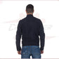 U010 - Men's Jacket in Genuine Blue Suede Leather CROSSOVER RACEWEARS