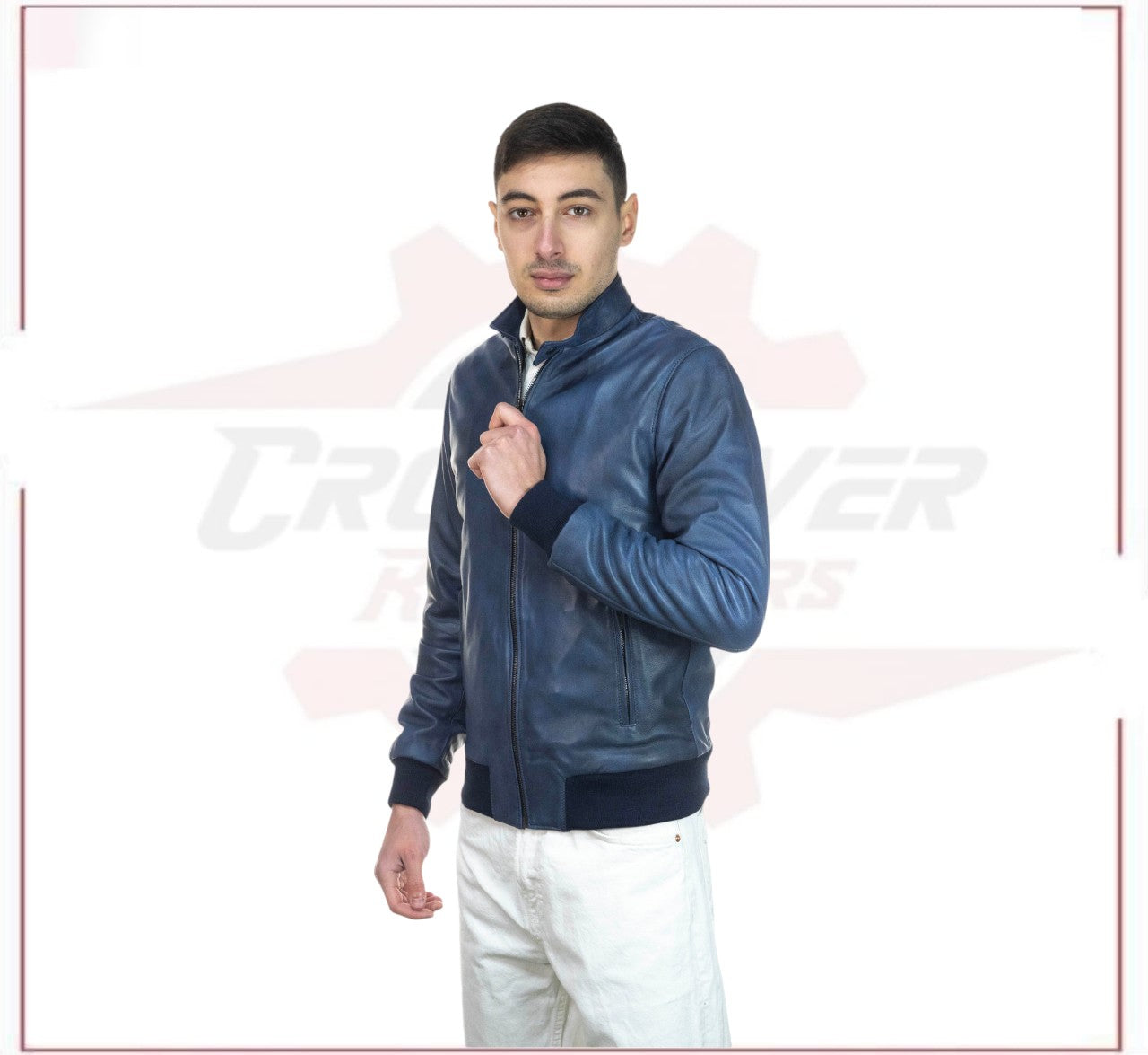 Bomber Napoli - Men’s Bomber Jacket in genuine leather CROSSOVER RACEWEARS