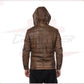 Berlino - Men's Down Jacket in Genuine Brown Leather CROSSOVER RACEWEARS