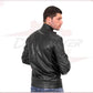 Attila - Men's Biker Jacket in Genuine Black Leather CROSSOVER RACEWEARS