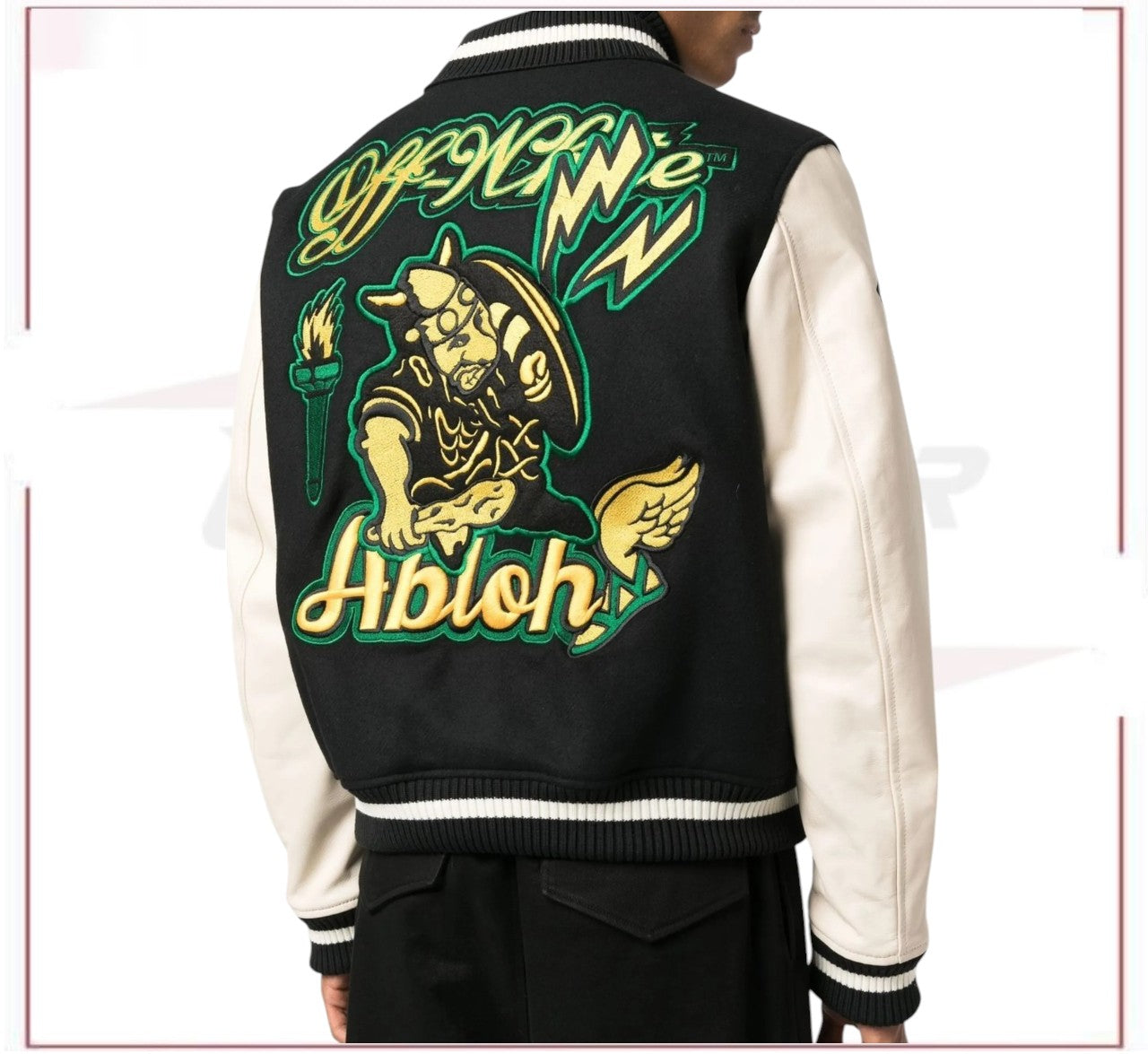 Off-White logo-patch varsity jacket