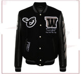 Off-White crystal-embellished varsity jacket