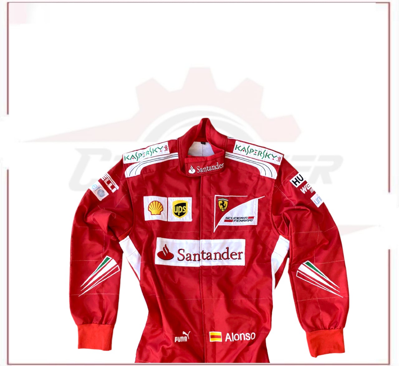 2014 Fernando Alonso Ferrari F1 Embroidered Racing Suit CROSSOVER RACEWEARS