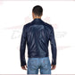 Men's jacket in Genuine Blue Leather CROSSOVER RACEWEARS