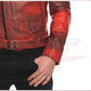 Men's jacket Red Buffered Effect in Genuine Leather CROSSOVER RACEWEARS