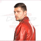 Vasco - Men's Studded Jacket in Genuine Bordeaux Leather CROSSOVER RACEWEARS