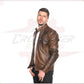 Men's Jacket in Genuine Brown Leather CROSSOVER RACEWEARS