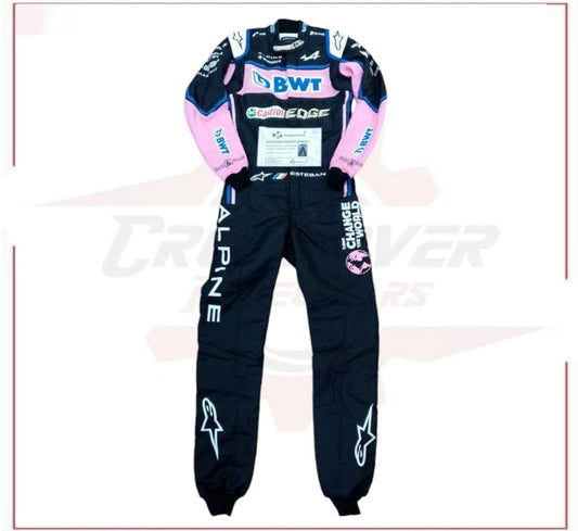 Esteban Ocon 2022 Signed Race Used Race Suit - British GP CROSSOVER RACEWEARS
