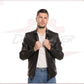 Alfonso - Biker Men's Genuine Black Leather CROSSOVER RACEWEARS