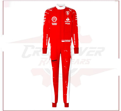 2023 New Las Vegas Charles Leclerc F1 Scuderia Ferrari Race Suit CROSSOVER RACEWEARS