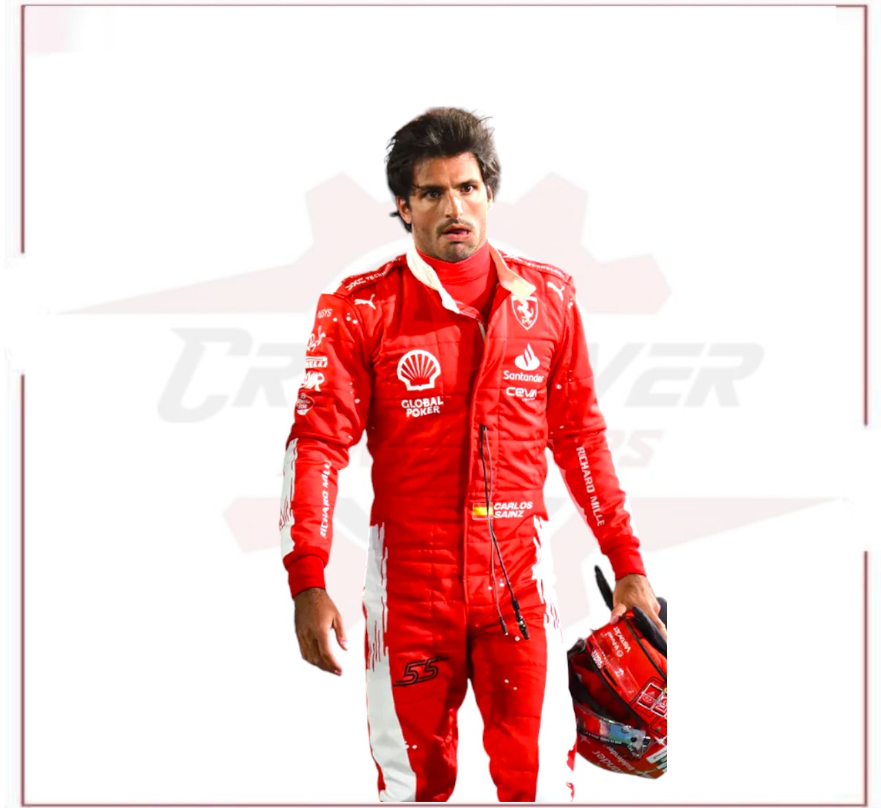 2023 Las Vegas Carlos Sainz Jr F1 Scuderia Ferrari Race Suit - CROSSOVER RACEWEARS 
