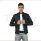Men's Perfecto Jacket in Genuine Black Leather CROSSOVER RACEWEARS