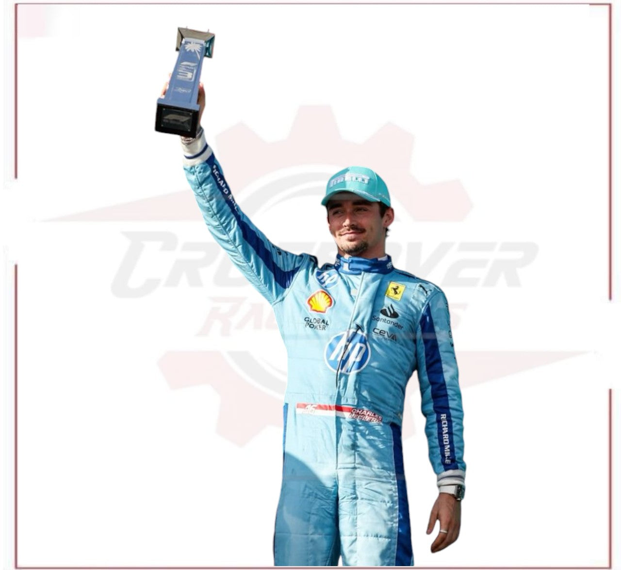 2024 Charles Leclerc Scuderia Ferrari HP Miami Grand Prix F1 Race Suit - CROSSOVER RACEWEARS 