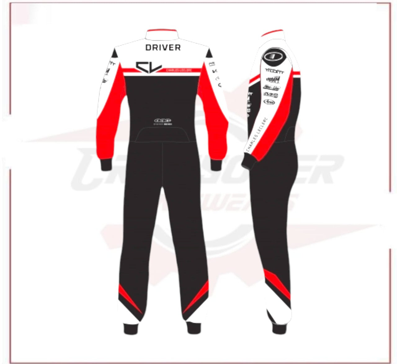 PSL Charles Leclerc Custom Driver Kart Suit CROSSOVER RACEWEARS