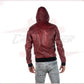 Bomber Napoli Cap - Men's Bomber Jacket in Genuine Bordeaux Leather CROSSOVER RACEWEARS