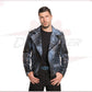 Vasco - Men's Studded Jacket in Genuine Blue Leather CROSSOVER RACEWEARS